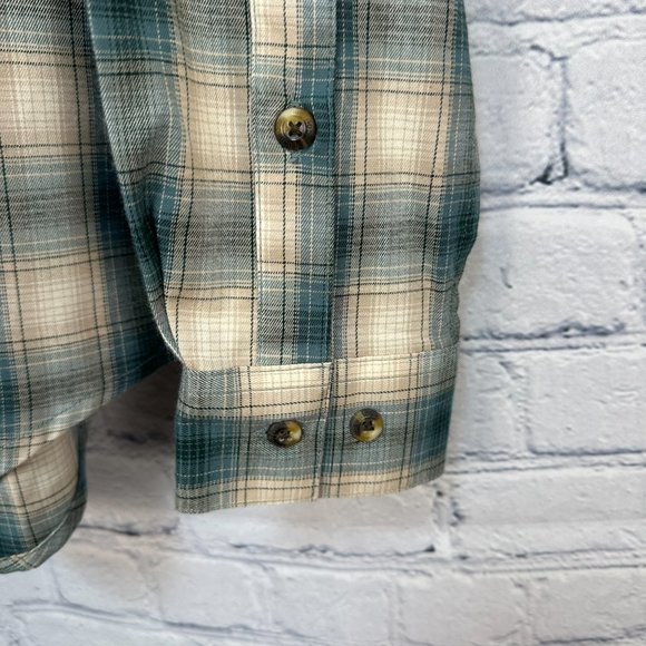 Columbia‎ Men's Vapor Ridge Long Sleeve Shirt, Size Small, Green/Tan/Cream Plaid - Picture 7 of 10
